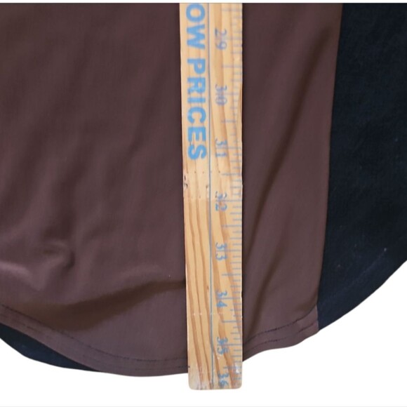 Sympli Two-Tone Asymmetrical Tank Top Sz 8 Black Brown Artsy Layering Lagenlook - Picture 10 of 14